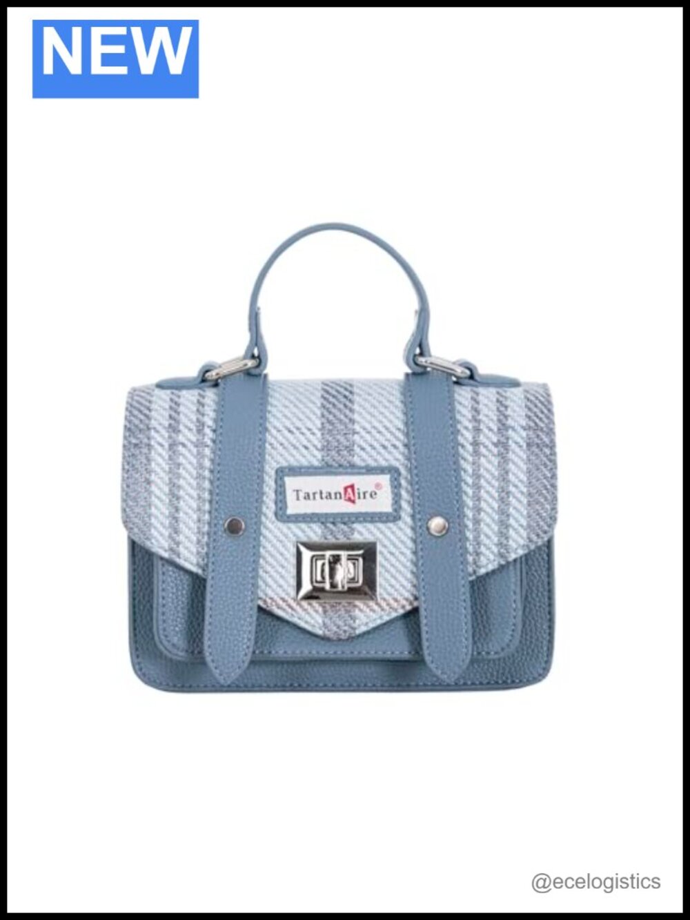 Vintage Tartan Plaid Crossbody Bag Women Retro Tweed Satchel Purse Top Handle